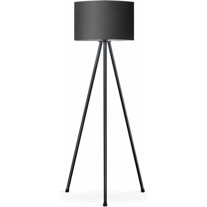 Lampada da terra a LED dimmerabile dal design contemporaneo con treppiede in metallo - TOMONS - Nera - Stile moderno - Camera da letto