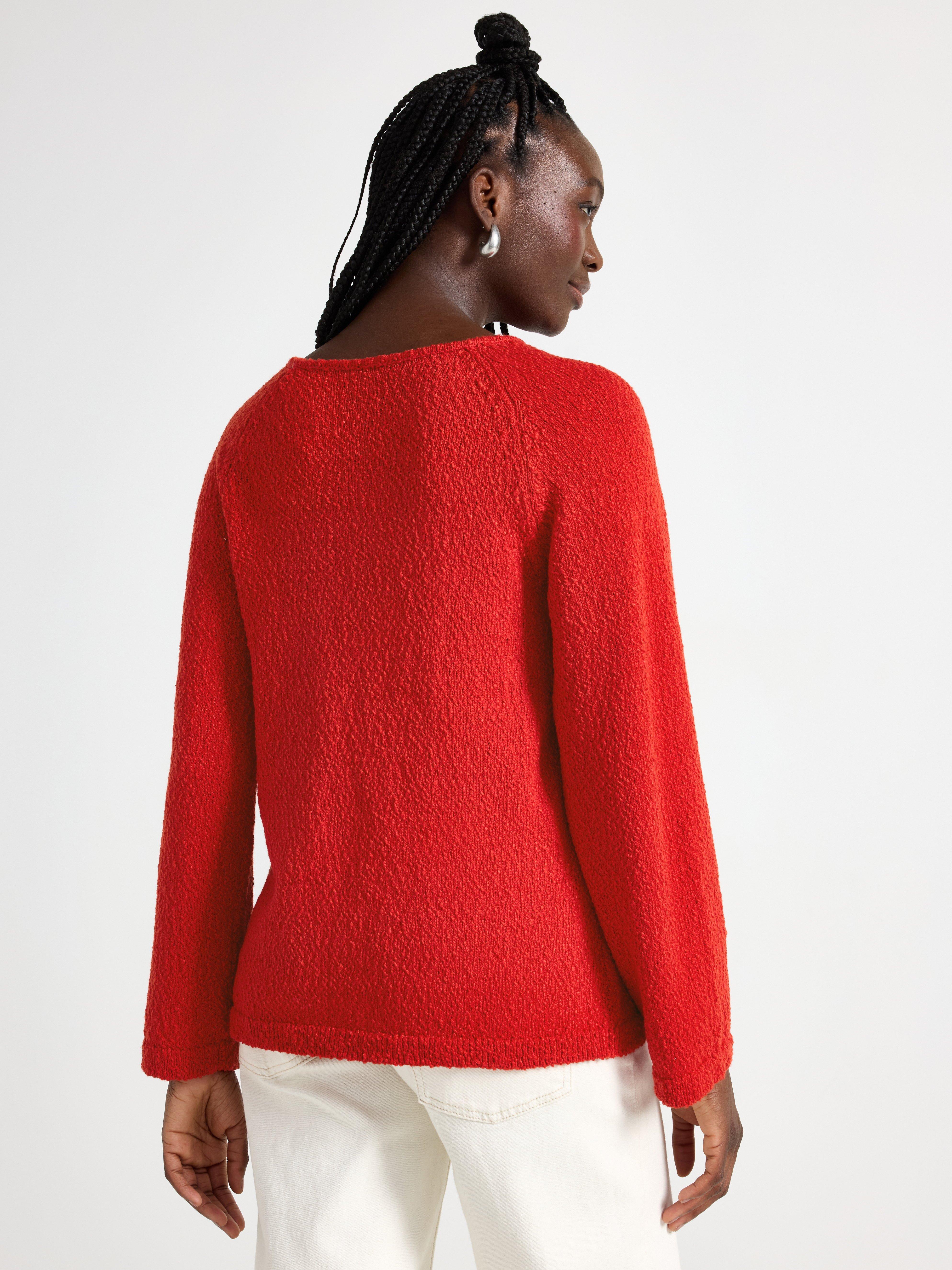 Jersey de punto rojo oscuro