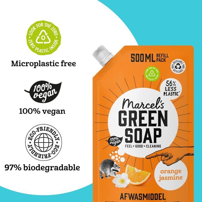 Orange & Jasmine Dishwashing Liquid Refill - Vegan - 500 ml