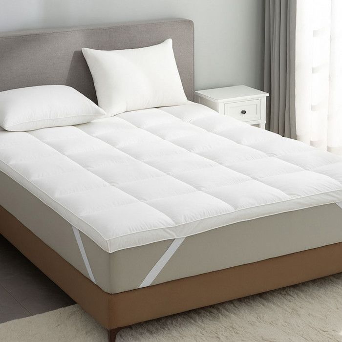 ALPES BLANC - Surmatelas en plumes 140x190 cm – Fabrication française – Confort hôtelier haut de gamme – Enveloppe percale