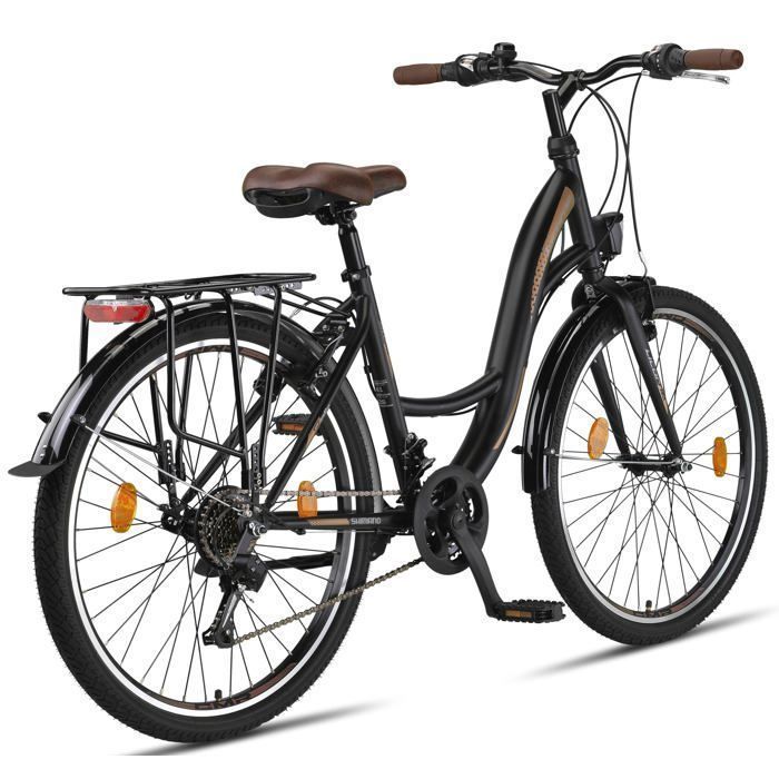 Unicorn Bike Stella Premium City Bike – Comfortable Dutch Bike, (Black 26)