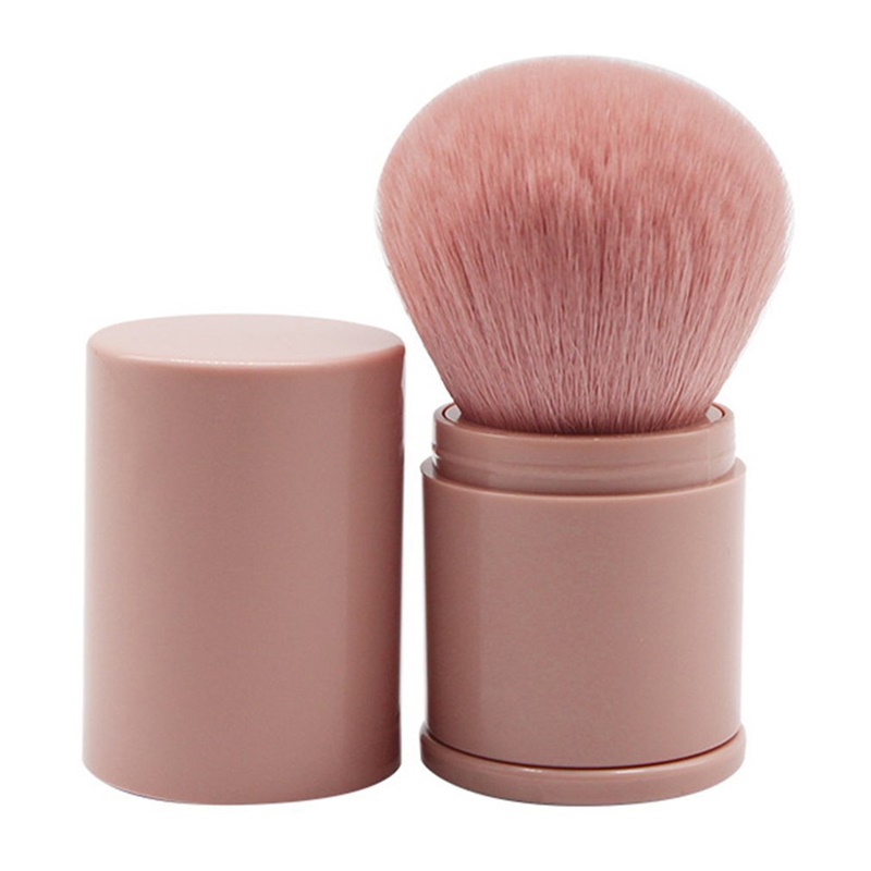 Pinceau de maquillage rétractable pratique, un grand pinceau à poudre et blush avec couvercle, ensemble complet d'outils de maquillage.