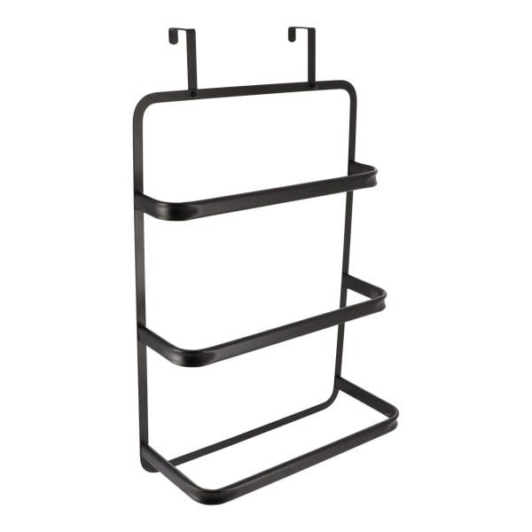 Uchwyt na Ręczniki 3-poziomowy Czarny Metalowy na Drzwi Loft 89 cm