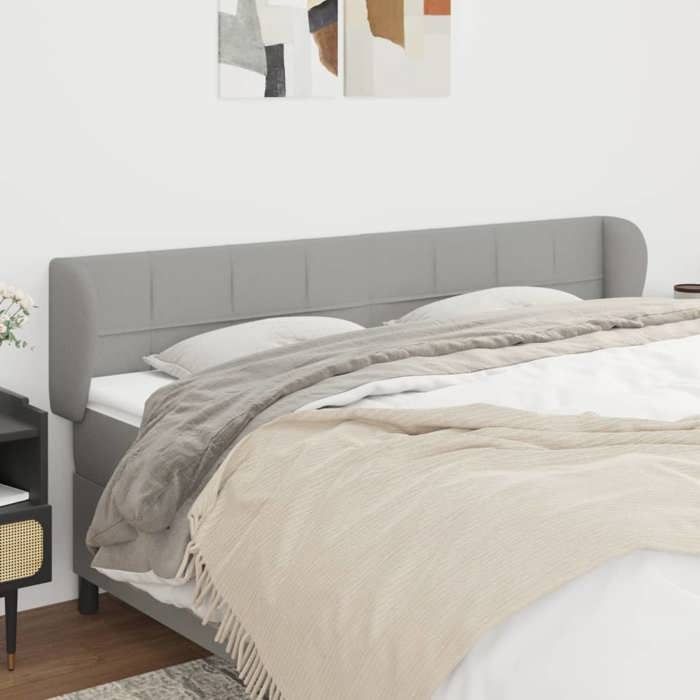 Tête de lit - vidaXL - Gris clair - 163x23x78/88 cm - Tissu durable