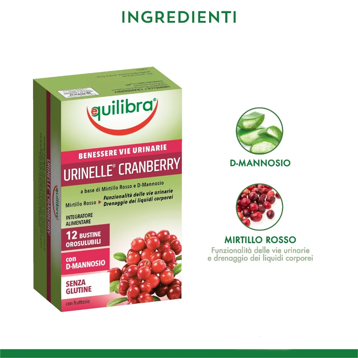 EQUILIBRA Equilibra Urinel Cranberry 12 oraal dispergeerbare sachets Preventie van blaasontsteking