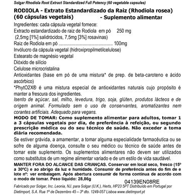 Solgar Rhodiola-juuriuute 60 kapselia