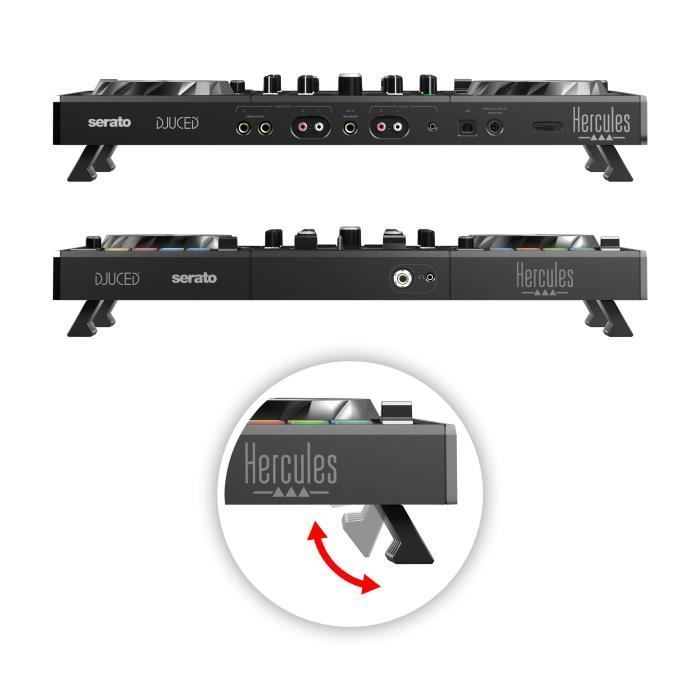 HERCULES DJCONTROL INPULSE 500 - DJ Controller - Integrated Audio Interface and Hardware Mixer - 16 Backlit Pads (RGB) - Black