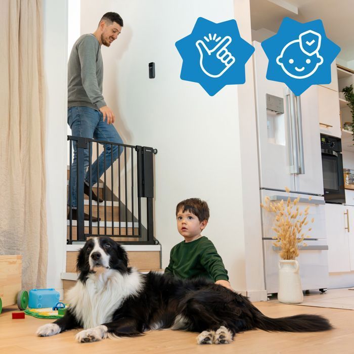Badabulle Safe & Pass Cancello di sicurezza per bambini - Sensore di sblocco automatico - Babymoov