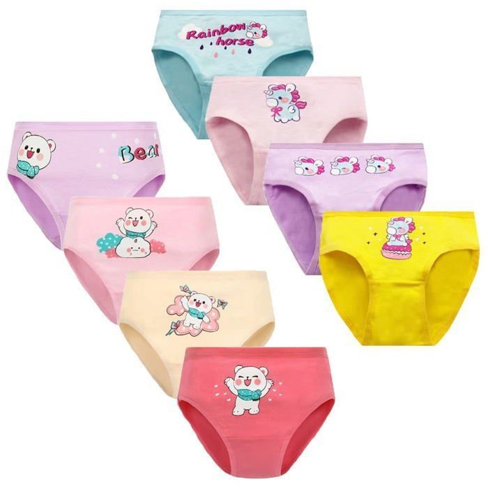 Culotte - slip Fedmois - KidsClothing289/L - Culotte Fille Coton Slip sous-vetement 2-9 Ans, Lot de 8