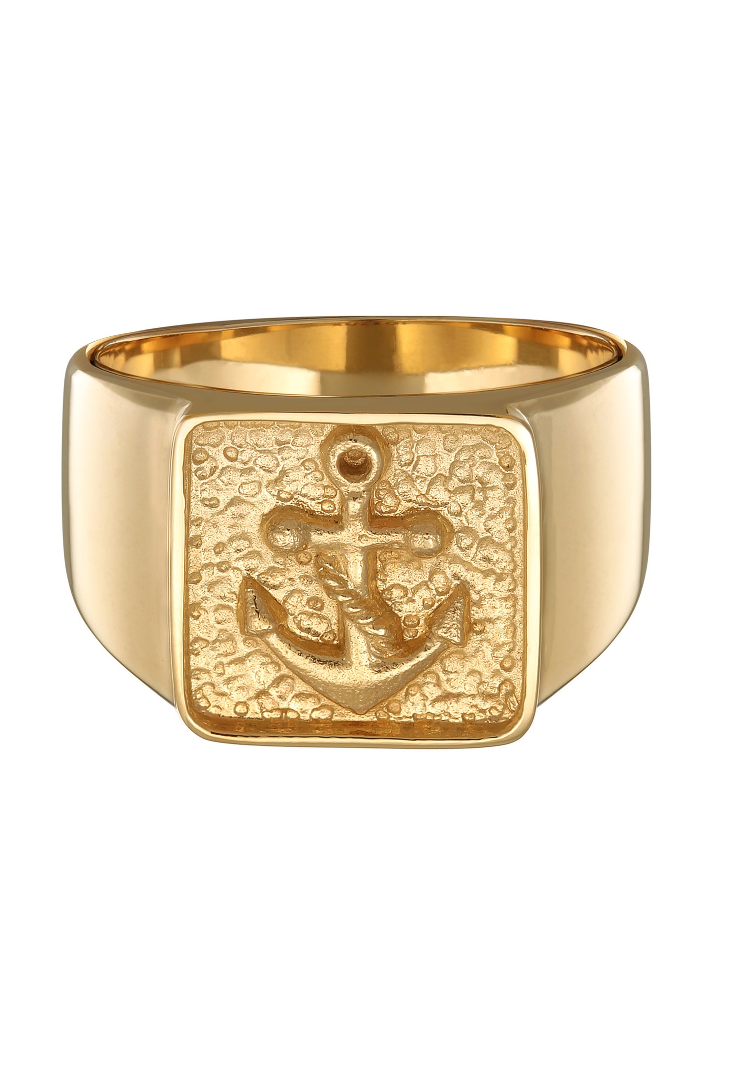 KUZZOI Hommes sceau ancre basique en argent sterling 925 oxydé