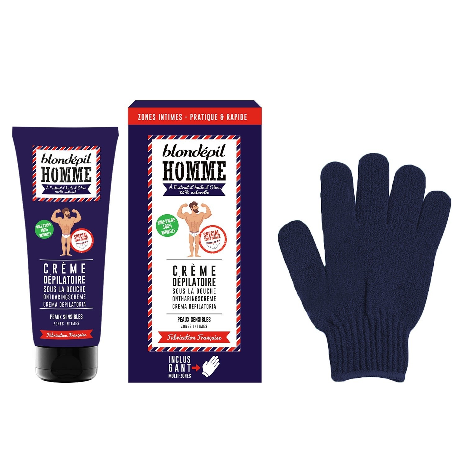 Blondépil CRÈME DÉPILATOIRE & GANT GOMMANT - Zones intimes