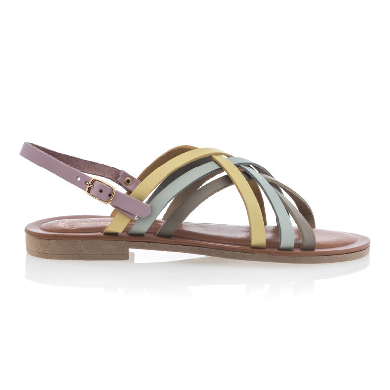 Beige sandaler / skor med öppen tå för kvinnor