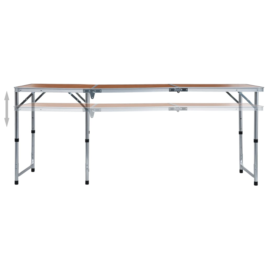  Mesa de camping dobrável Vidaxl, marrom, 180 x 60 cm