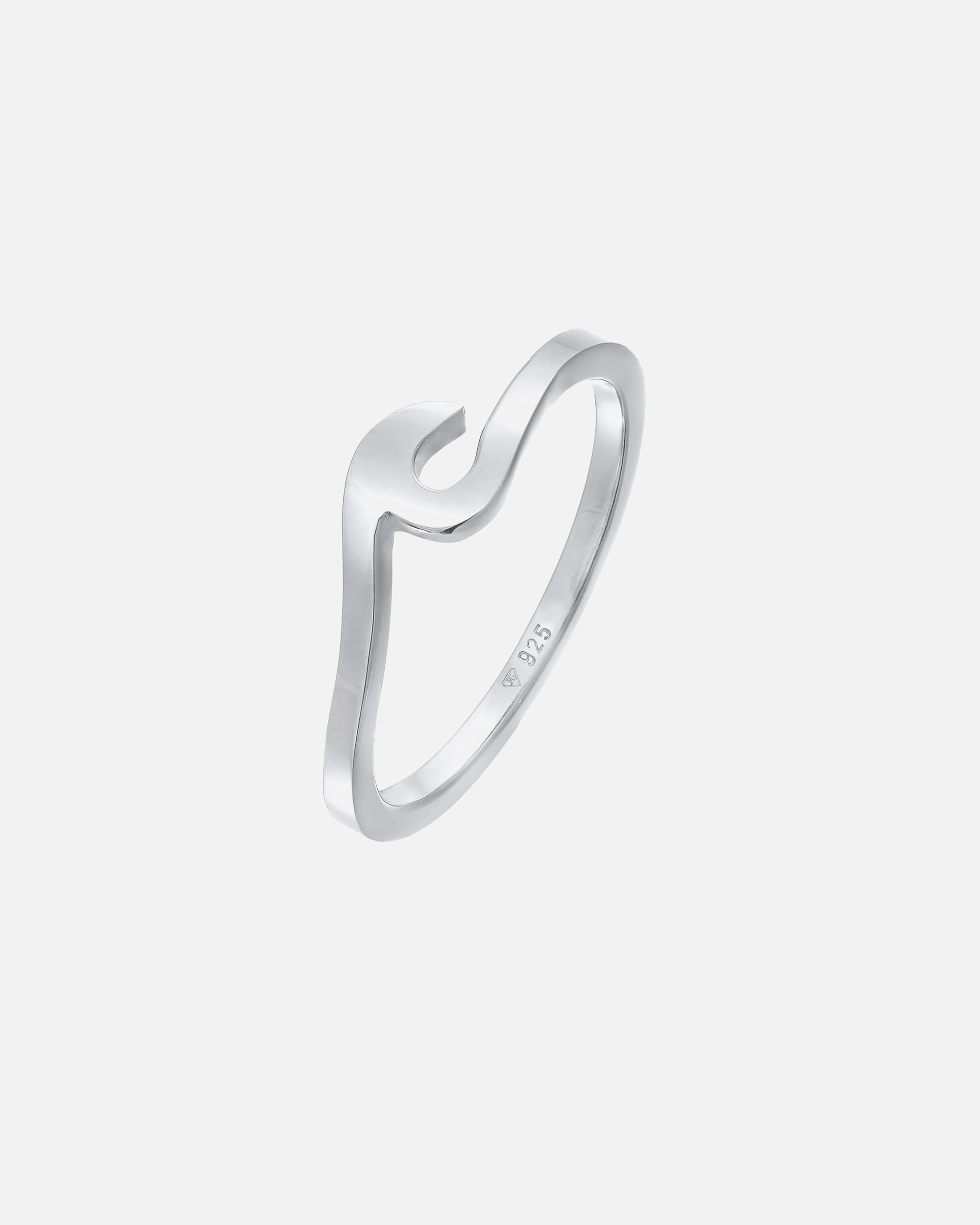 Elli Femmes Vague Basique Tendance en Argent Sterling 925