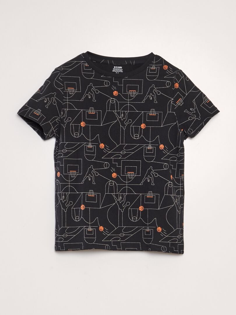 Bedrukt T-shirt - ZWART