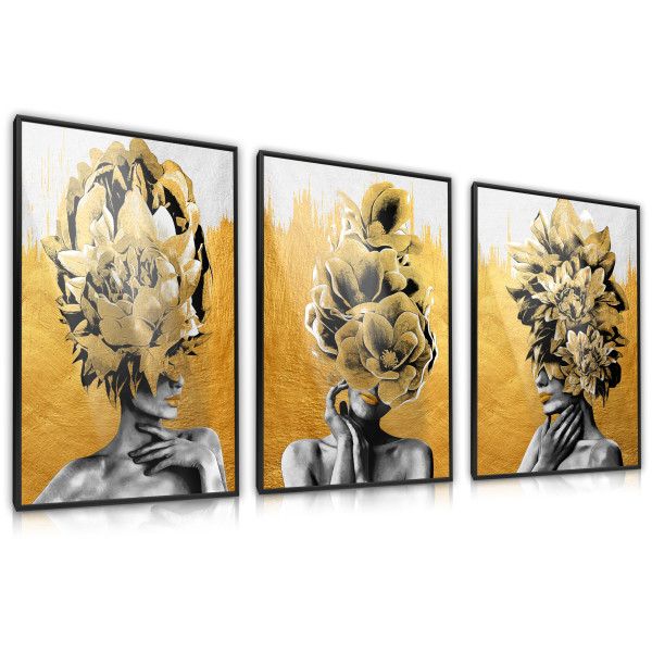 ZESTAW 3X Plakat Abstrakcyjne Portrety Kobiet 30x40cm