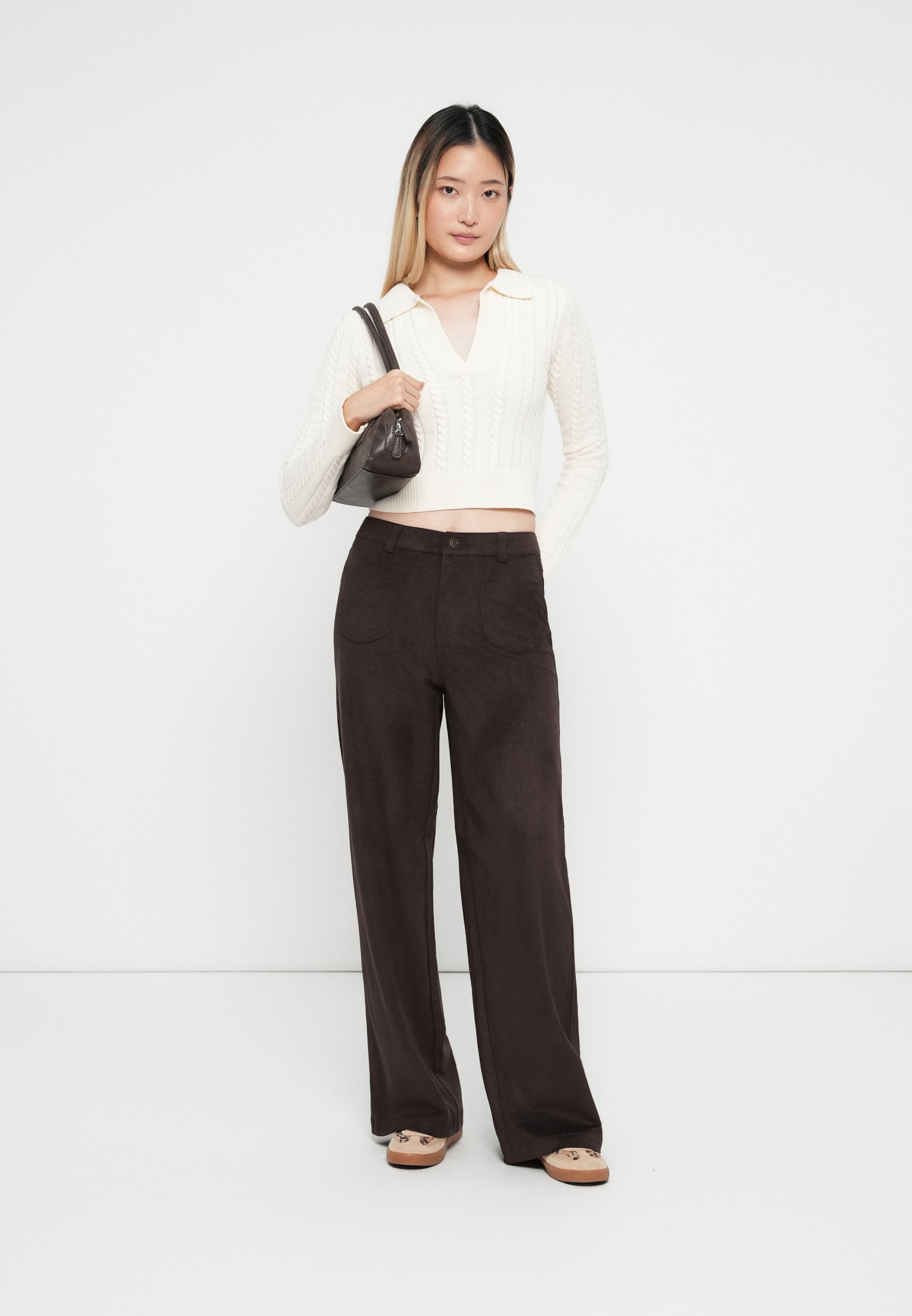 ONLY ONLDANIELA WIDE PANT - Broek - chocoladetaart