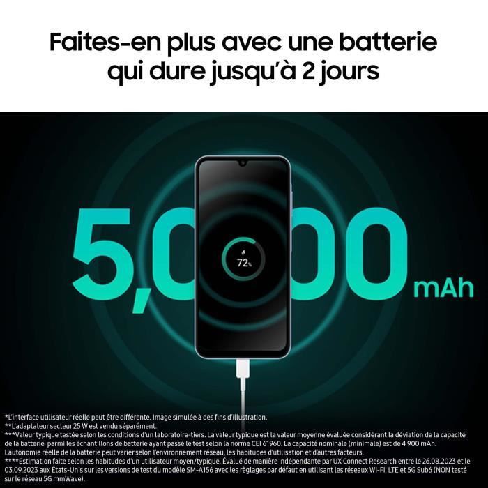 Smartphone Samsung Galaxy A15 5G de 128 GB, color azul