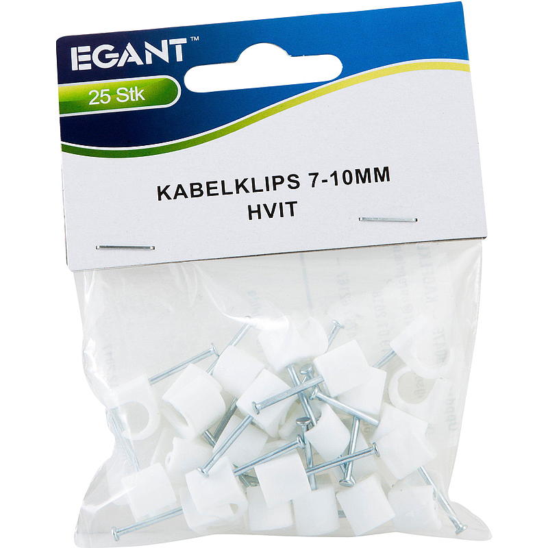 Egant Kaapelikiinnikkeet 25 kpl 7-10 mm, valkoiset