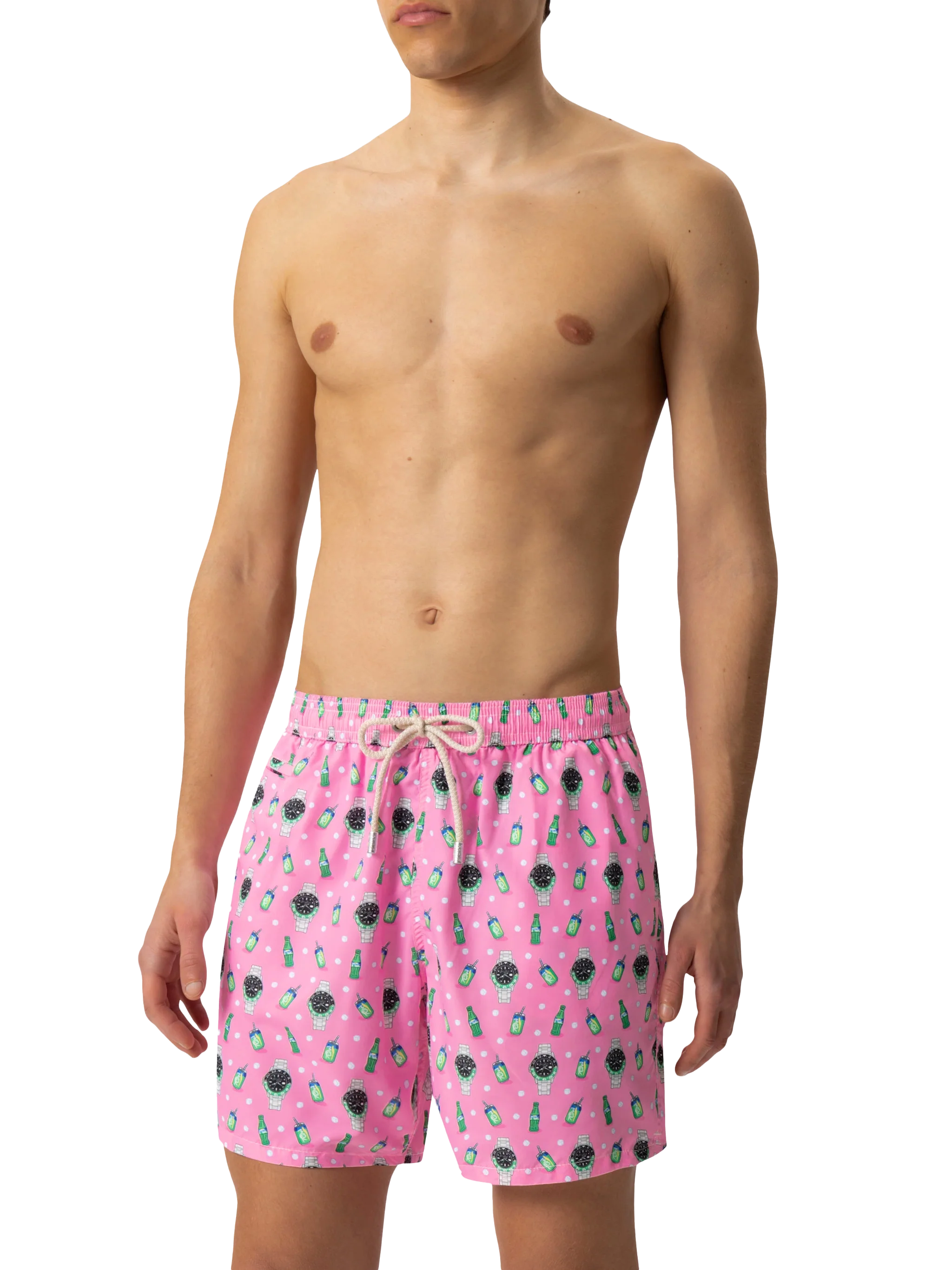 Zwemkleding met verlichtingseffect in lichtgewicht stof met klokprint.
