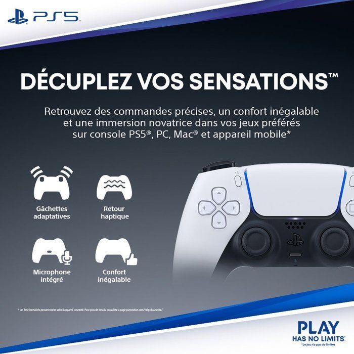 DualSense® draadloze controller - Midnight Black | PS5 en pc