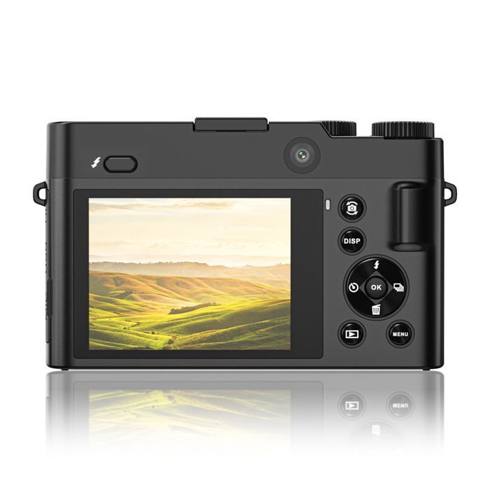 Câmera digital INF 4K com duas lentes, cartão de memória de 32 GB (DC218)