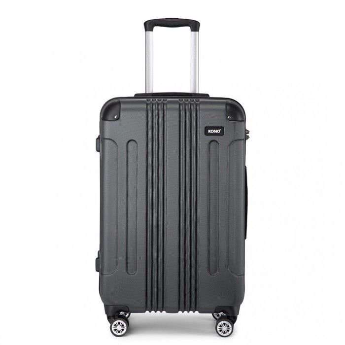 Kono Valise Cabine 76x50x30cm Valise de Voyage Rigide ABS Ultra léger Bagage à Main à 4 roulettes Petite Valises, Gris