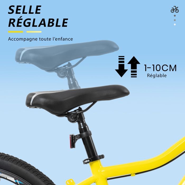 VANKEL 24-inch Children's Bike – 6-Speed Mountain Bike for Boys/Girls Ages 8-12 – Disc Brakes – Sport Yellow