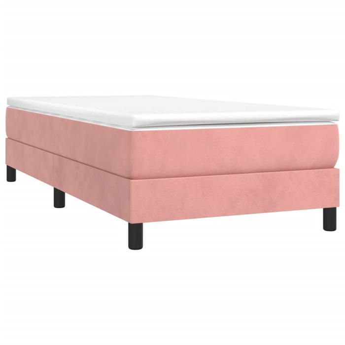 Estructura de cama con colchón - Maison Exclusive - 80x200 cm - Terciopelo rosa - Máxima relajación
