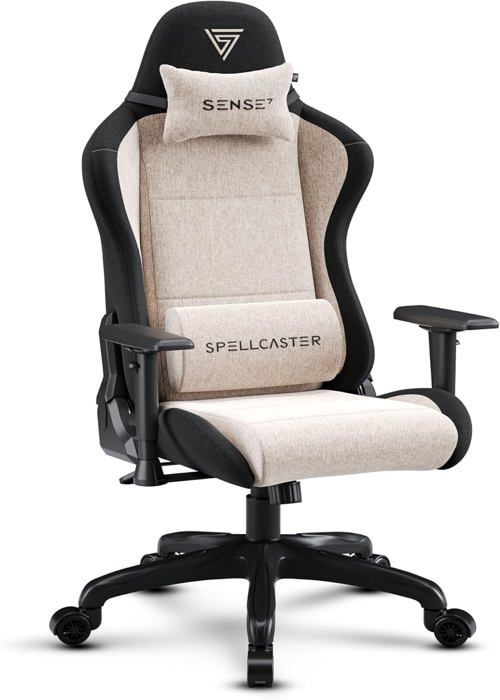 Gamingstoel - SENSE7 - Spellcaster FUKU - Premium Alcantara - Ergonomisch - Beige-Zwart