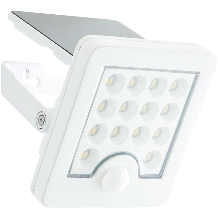 Luminária de parede externa - BRILLIANT - LUTON - LED e energia solar - Sensor de movimento - Plástico e metal - 4 W - Branca