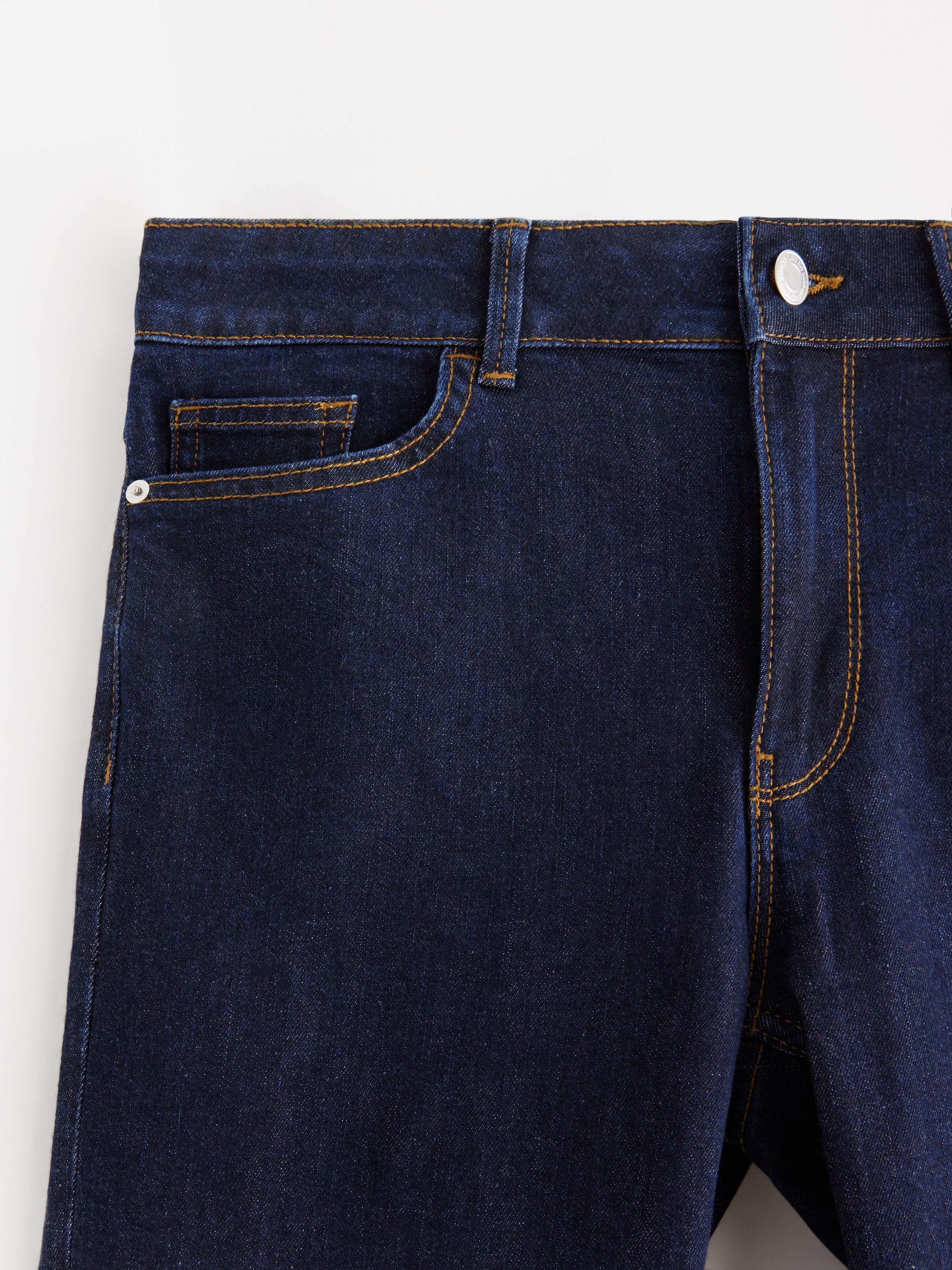 Džíny FLARE Karen s středně vysokým pasem, zkrácené, tmavý denim