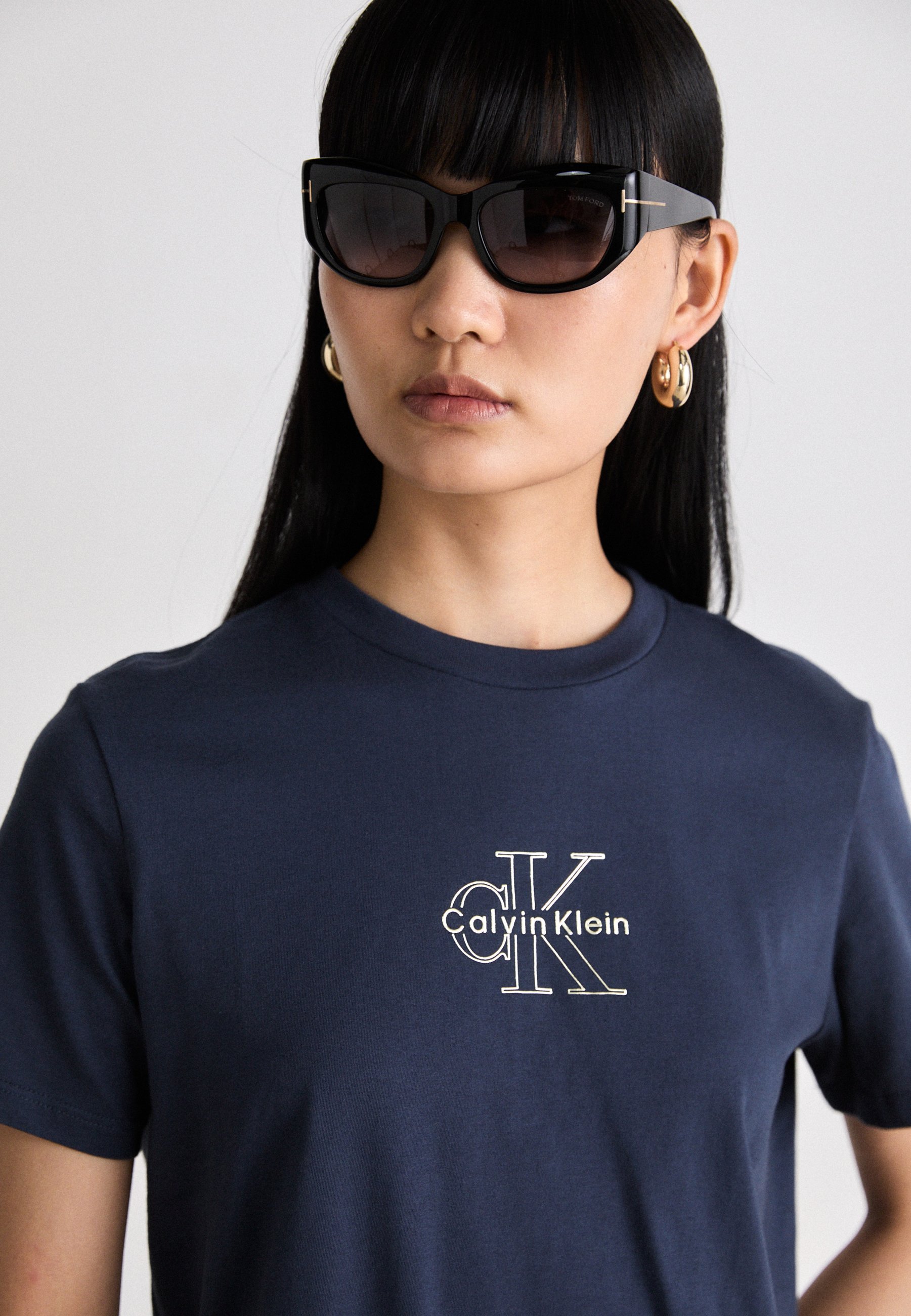 Calvin Klein Jeans CLASSIC FOIL MONOLOGO TEE - Bedrucktes T-Shirt - inkwell