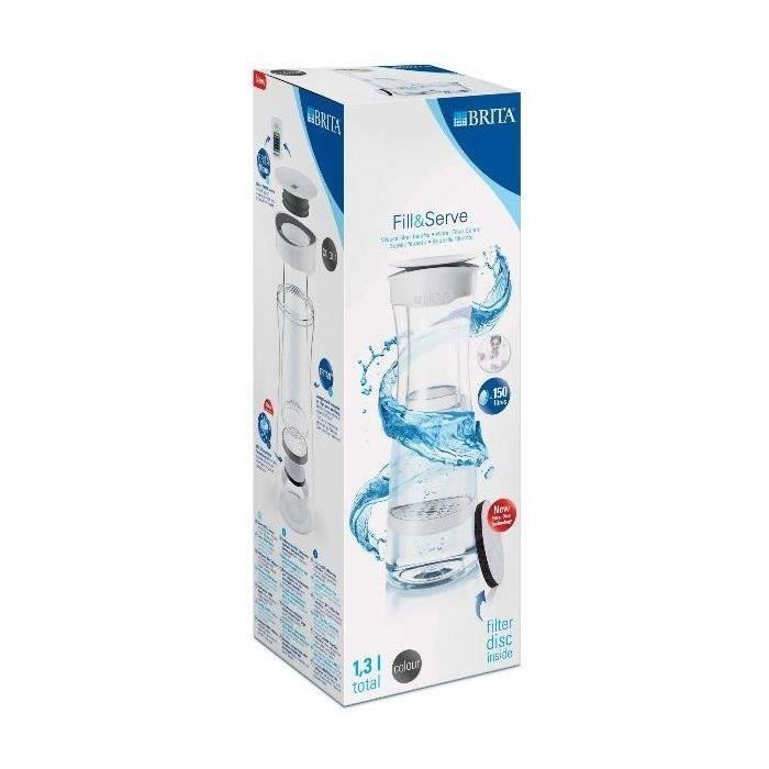 Brita Filter Bottle and Carafe, Graphite White - 1 MicroDisc Filter Included
