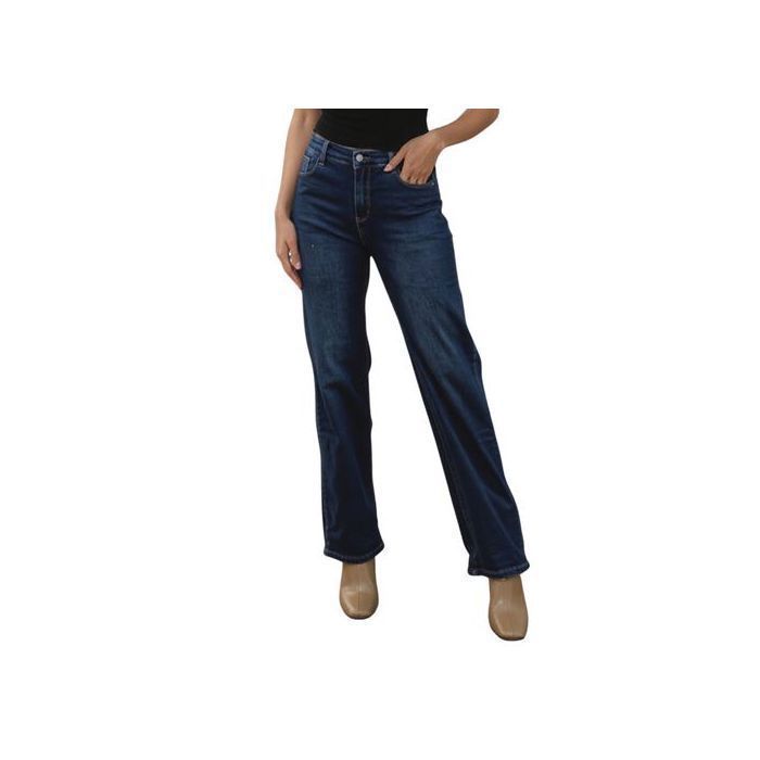 Jean Femme - Wide Leg - Taille Haute - Confort - Bleu - Grande Taille