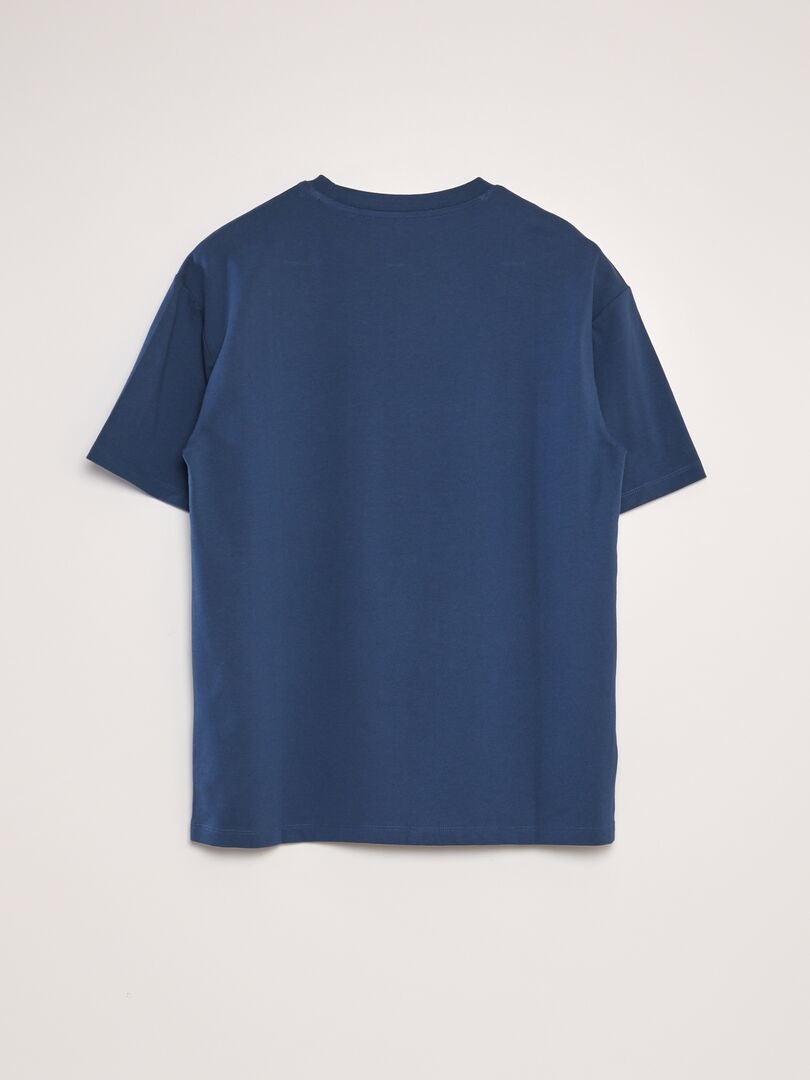 Effen katoenen T-shirt - BLAUW