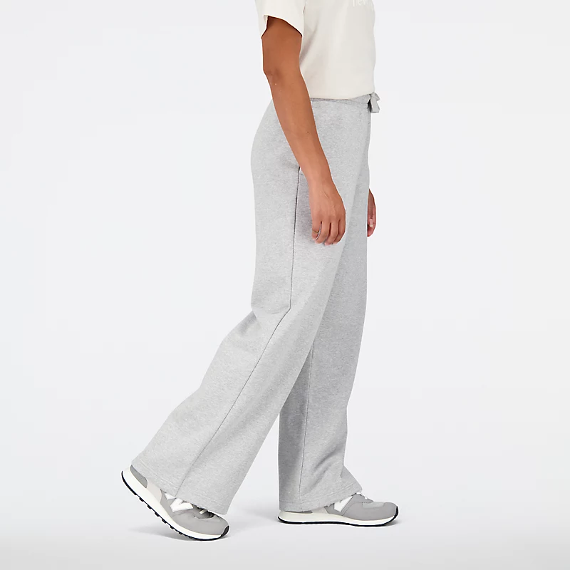 Pantalón de pierna ancha con logo apilado Spodnie Femme NB Essentials - GRIS ATLÉTICO