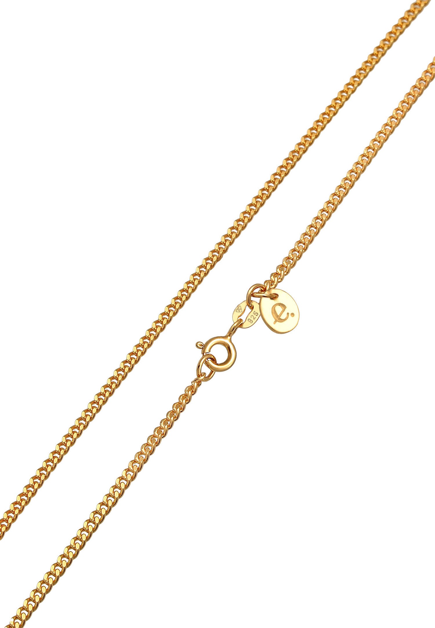 Elli PREMIUM Femmes Curb Chain Minimal Basic Trend Blogger en argent sterling 925 plaqué or