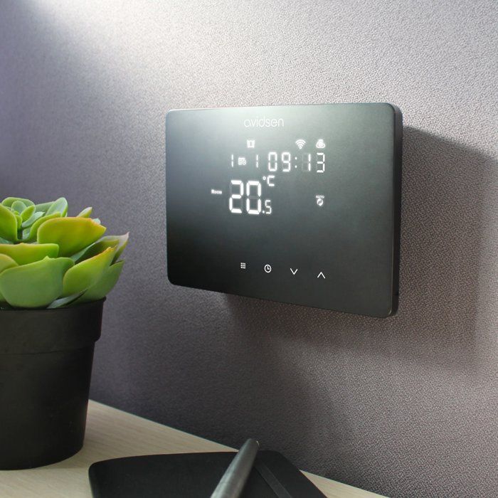 Smart thermostat - AVIDSEN - HomeTemp - Wired/Wi-Fi - Weekly and daily programming - Black
