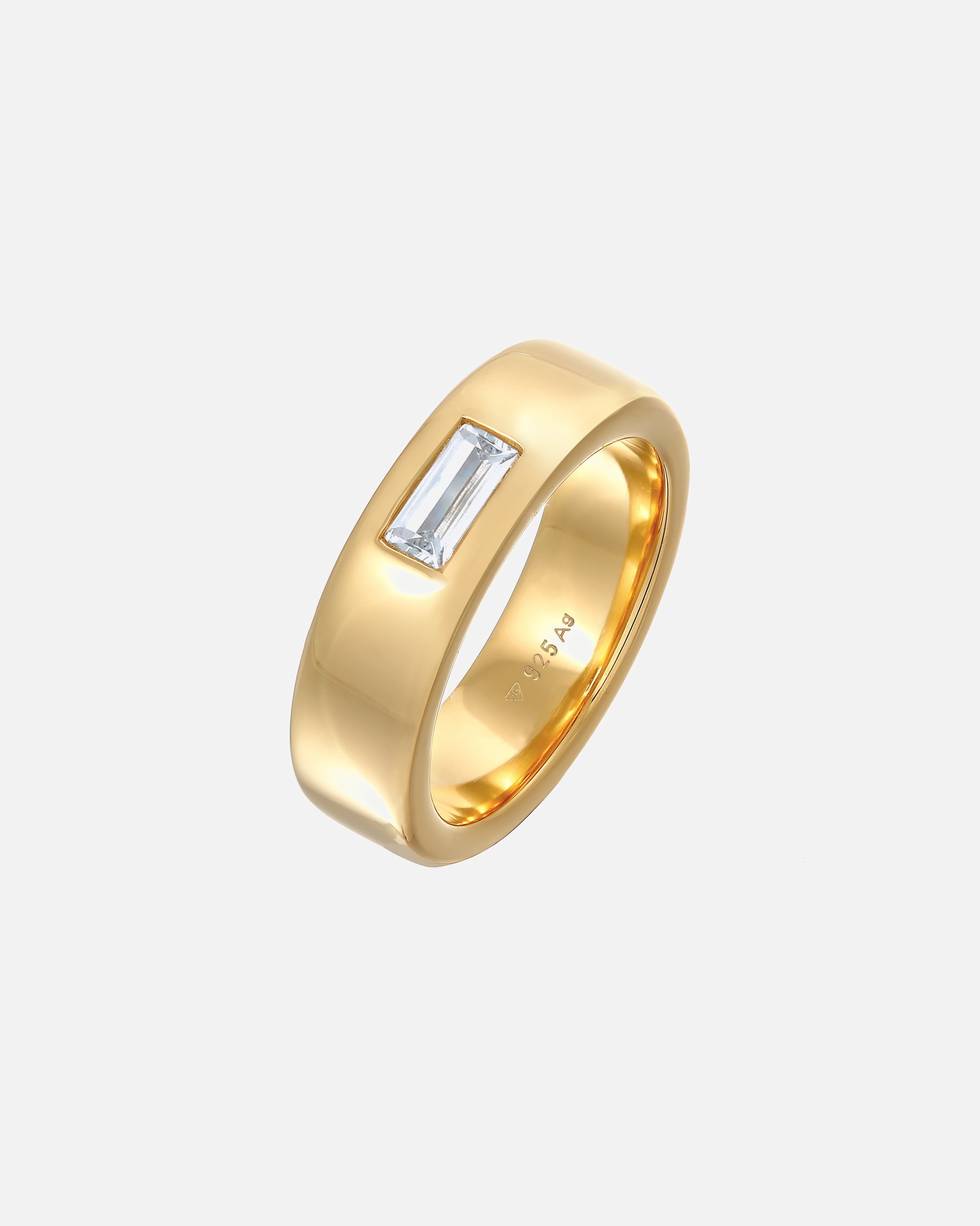 Elli PREMIUM Femmes Bande Élégant Simple avec Topaze en Argent Sterling 925 Rhodié