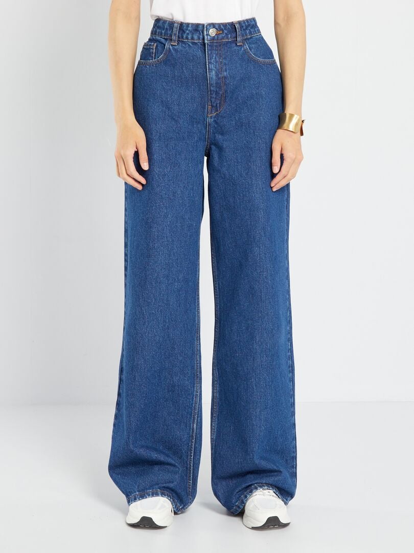 Pantalones vaqueros de pierna ancha - 32L - AZUL