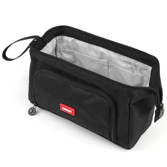 Large Capacity Pencil Case, School Pencil Bag, Makeup Bag for Girls and Boys, Black