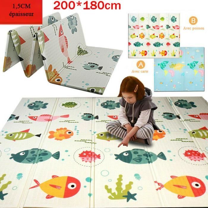 Alfombra de suelo para bebé, de espuma impermeable, plegable, de doble cara, alfombra para bebés/niños.