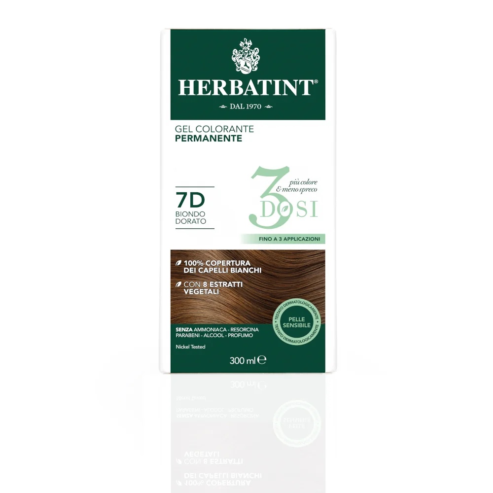 HERBATINT Herbatint permanente haarkleurgel 3 doses 7D goudblond 300 ml