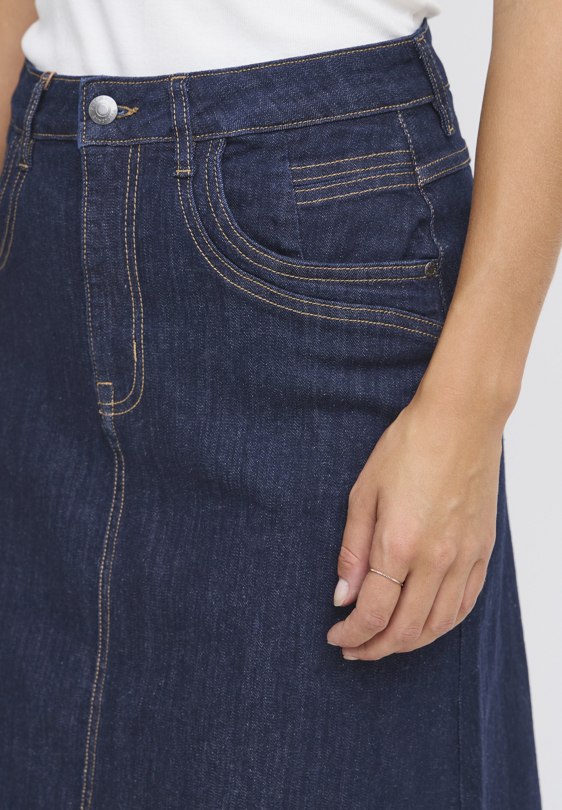 PULZ KATJA - A-lijn rok - ongewassen denim