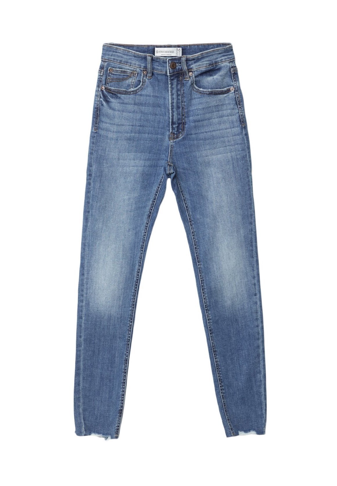 Džíny Stradivarius Skinny Fit - modrá denimová