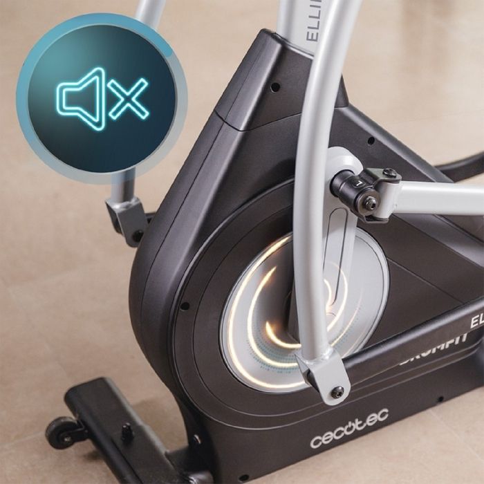 Bicicleta elíptica plegable Cecotec Drumfit 8000 con Motor Pro, aplicación, motor de resistencia magnética ajustable y pantalla.