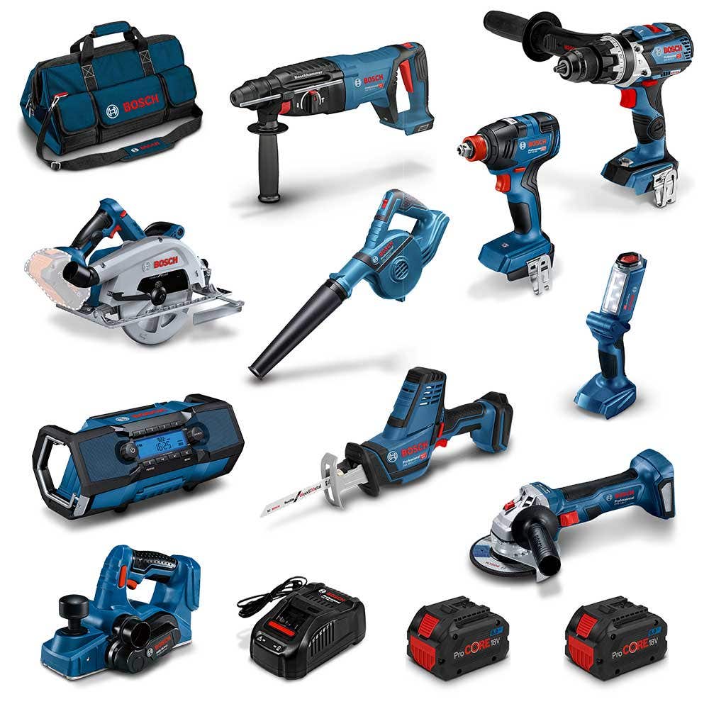 BOSCH PROCORE18V Bürstenloser 10-teiliges Set 2 x 8,0 Ah 0615990M9Y
