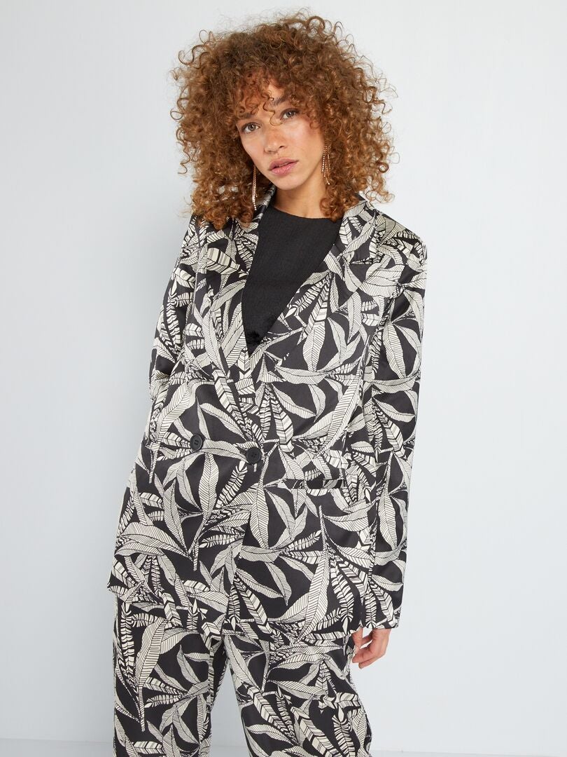 Blazer de cetim - PRETO