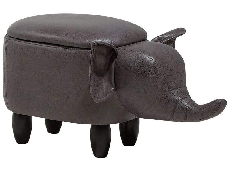 Pufa zwierzak ze schowkiem ekoskóra ciemnoszara ELEPHANT
